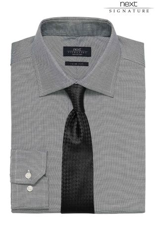 Signature Grey Textured Shirt
